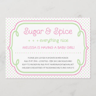 Anpassad Socker och Krydda Baby Shower Inbjudan