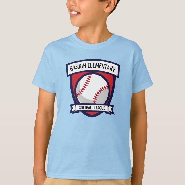 Anpassad Softboll Baseboll Logotyp T Shirt (Framsida)