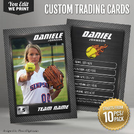 Anpassad Softboll Trading Card Grafit 10 st/pack Placeringskort