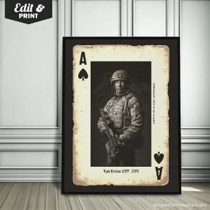 Anpassad soldat väggkonst, Spader ess militär Poster