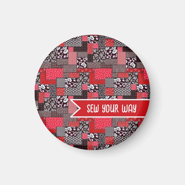 Anpassad sömnad Lapptäcke Sy ditt sätt Design Magnet (Framsidan)