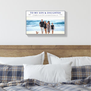 Anpassad Son & Dotter-dagen Familjefoto Canvas