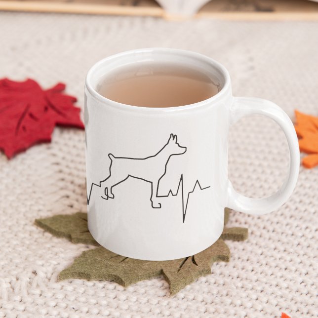 Anpassad söt Alla hjärtans dag-tema Hjärtstart Hun Kaffemugg (Skapare uppladdad)