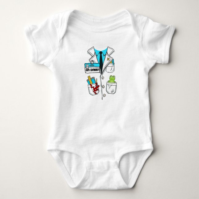 Anpassad söt babyzoolog-emblem vetenskaplig labbco t shirt (Framsida)