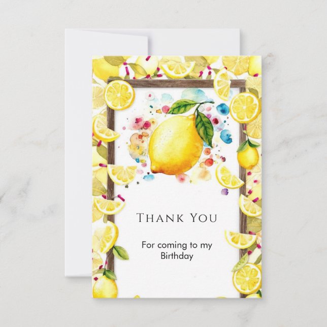 Anpassad Söt Citron Födelsedag Tack Kort (Framsida)
