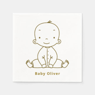 Anpassad söt design för babypojkar Baby Shower Coc Pappersservett