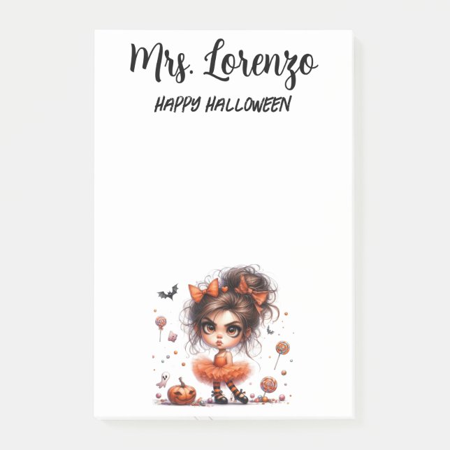 Anpassad Söt Förtrollad — Nyckfullhet Mött Hallowe Post-it Block (Framsida)