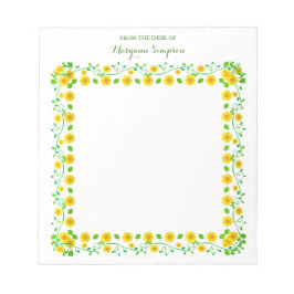 Anpassad Söt Gula blommor från skrivbordet Anteckningsblock