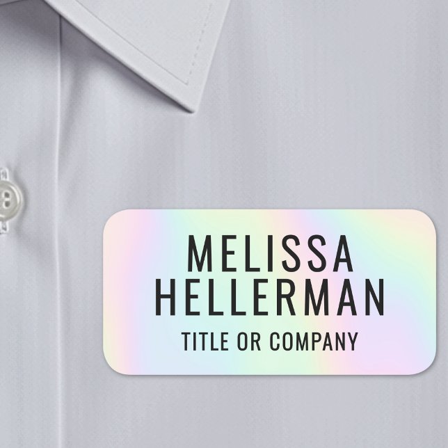 Anpassad Söt Holografisk Namnbricka (Custom Cute Holographic Name Tag )