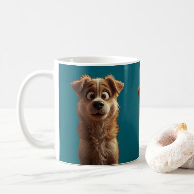 Anpassad söt hund-koppar – Perfekt present till hu Kaffemugg (Med munk)