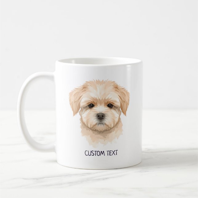 Anpassad söt hundfoto med text kaffemugg (Vänster)