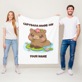 Anpassad Söt Kawaii Kapybara-läge Fleecefilt