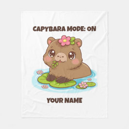 Anpassad Söt Kawaii Kapybara-läge Fleecefilt