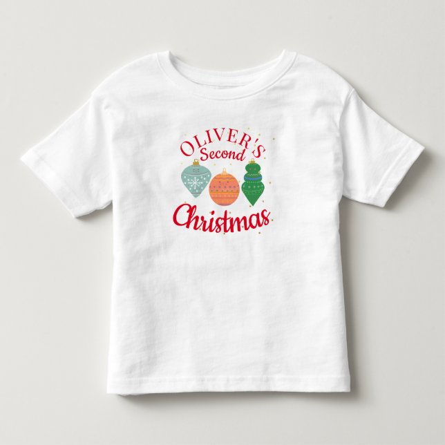 Anpassad söt kawaii-ornament andra julen   t shirt (Framsida)