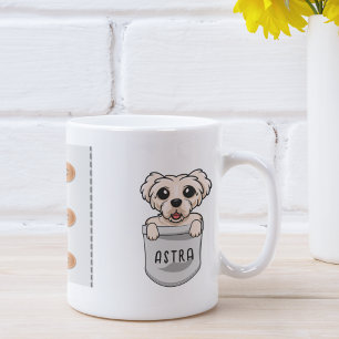 Anpassad söt malteser för hundälskande tränare äls kaffemugg