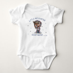 Anpassad söt Rockstjärna Pojke Musik T Shirt