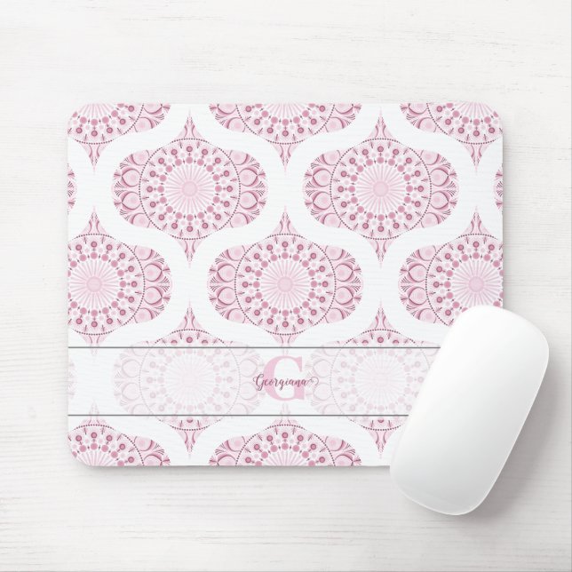 Anpassad Söt Rosa 70s Confetti Snöre Mandala Musmatta (Med mus)