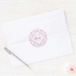 Anpassad Söt Rosa 70s Confetti Snöre Mandala Runt Klistermärke