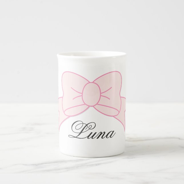 Anpassad Söt Rosa Slinga Flicka Barn Benporslin Mugg (Framsidan)