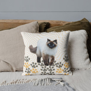 Anpassad söt siamesisk katt foto Söt tass Beige vi Kudde