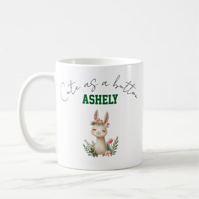 Anpassad söt som en knapp lama söt kaffemugg (Vänster)