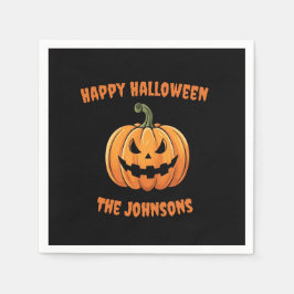 Anpassad söt spöklik pumpa Glad Halloween  Pappersservett