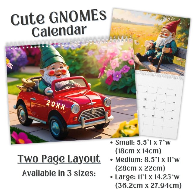 Anpassad söt trädgårdstomte konst  kalender (Skapare uppladdad)