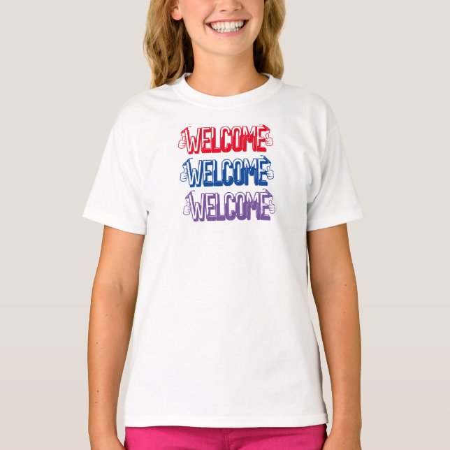 Anpassad söt välkomstt-shirt för flickor t shirt (Framsida)