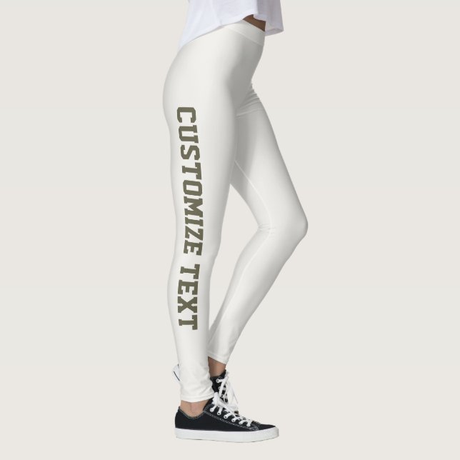 Anpassad Söt Varm Neutral Mörk Oliv Athleisure Leggings (Höger)