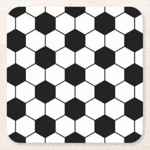 Anpassad sotarball mönster Black White Underlägg Papper Kvadrat