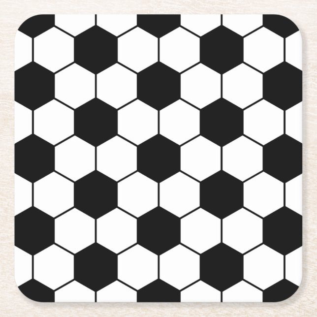 Anpassad sotarball mönster Black White Underlägg Papper Kvadrat (Framsidan)