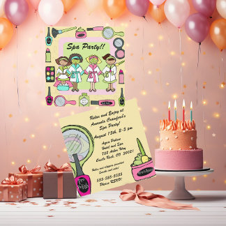 Anpassad Spa Party Birthday Inbjudan