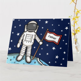Anpassad Spaceman Astronaut Kosmisk Farsdags-kort Kort