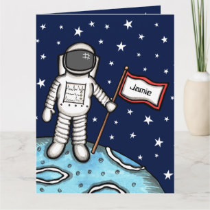 Anpassad Spaceman Astronaut Kosmonaut Födelsedags Kort