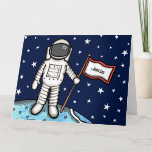 Anpassad Spaceman Astronaut Kosmonaut Födelsedags  Kort