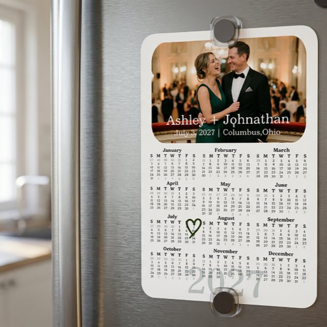 Anpassad Spara Datum Foto Magnet 2027 Kalender (Skapare uppladdad)