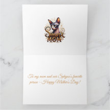 Anpassad Sphynx Katt Mamma Glad Mors Dag Kort