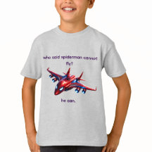 Anpassad Spiderman Web-Plane Barn Födelsedags-T-Sh