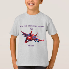 Anpassad Spiderman Web-Plane Barn Födelsedags-T-Sh T Shirt