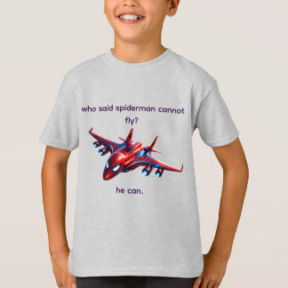 Anpassad Spiderman Web-Plane Barn Födelsedags-T-Sh T Shirt