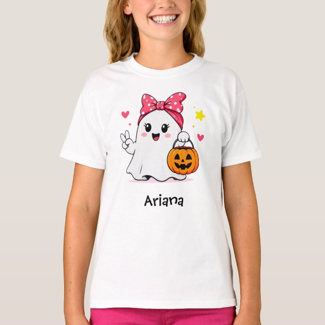 Anpassad Spök Bebis (Flicka) T Shirt (Framsida)