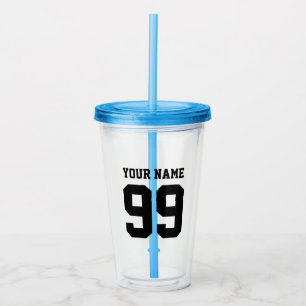 Anpassad sportströja namn och nummer tumbler glas