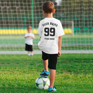 Anpassad sportstrojé för lag svart siffra och namn t shirt