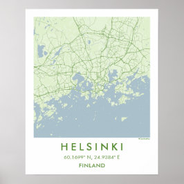 Anpassad Stadskarta Helsingfors Finland Väggkonst