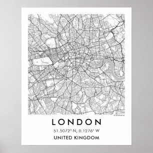 Anpassad Stadskarta London Väggkonst Affisch