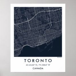 Anpassad Stadskarta Toronto Kanada Väggkonst Affis