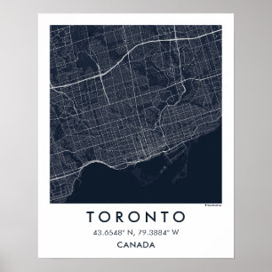 Anpassad Stadskarta Toronto Kanada Väggkonst Affis