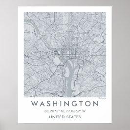 Anpassad stadskarta Washington DC Väggkonst Affisc