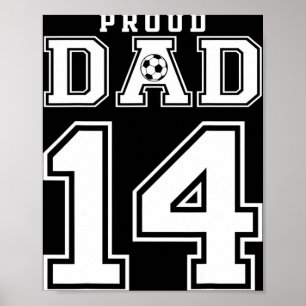 Anpassad stolt fotbollspappa nummer 14 Personlig Poster