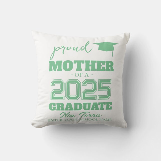 Anpassad stolt mamma till en examenstudent 2025 kudde (Framsida)